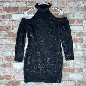 KILLSTAR GRAVE HALTER Dress BLACK Gothic Emo Witchy Whimsical Large Celestial